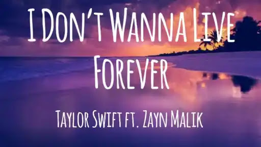 I Don’t Wanna Live Forever Lyrics - Zayn - Taylor Swift